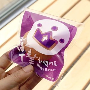 부활절 달걀 1구 접착비닐 (25개)_왕관(퍼플)